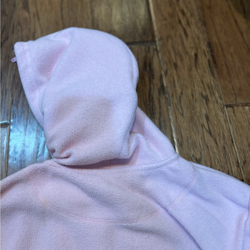Disney Tinker Bell “Feisty” Pink Fleece Hoodie Women’s Medium Y2K Satin Hood - Picture 11 of 11